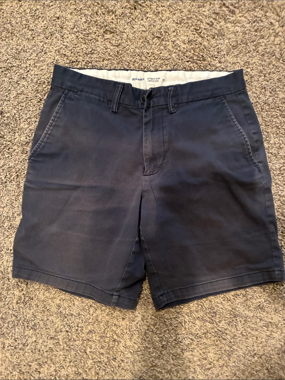 Old Navy Men's Dark Navy Flat-Front Chino Shorts